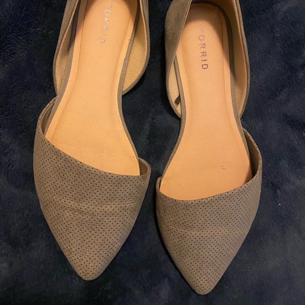 Torrid size 10 (wide width) taupe flats. Worn once